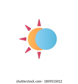 eclipse icon vector flat style design. colored weather icon. isolated on white background