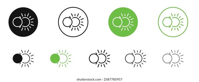 Eclipse icons in black and green colors collection