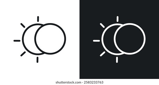 Eclipse icons in black and white liner strokes for web design.