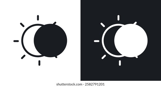 Eclipse icons set vectors black and colored style