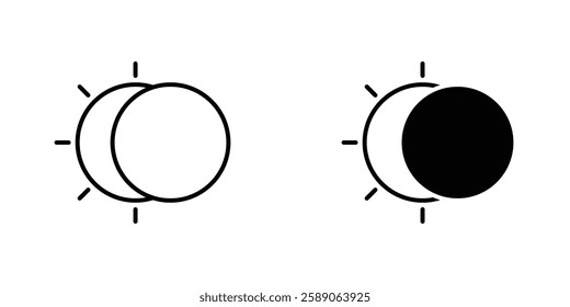 Eclipse icons thin line illustrations designs