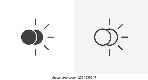 Eclipse icons vectors illustrations in black fill and liner versions