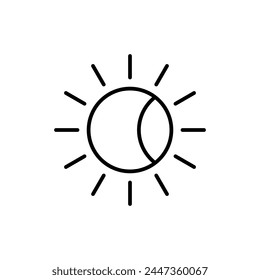 Eclipse line icon, phenomenon icon isolated on white background, suitable for websites, blogs, logos, graphic design, social media, UI, mobile apps, vector illustration