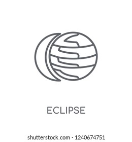 Eclipse linear icon. Modern outline Eclipse logo concept on white background from ASTRONOMY collection. Suitable for use on web apps, mobile apps and print media.