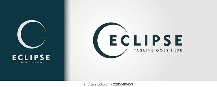 eclipse logo design inspiration . eclipse negative space logo . eclipse logo template