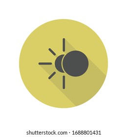 eclipse long shadow icon. Simple glyph, flat vector of web icons for ui and ux, website or mobile application