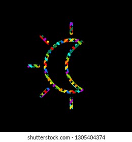 Eclipse. Simple linear icon with thin outline