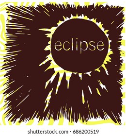 Eclipse. solar corona. rays.