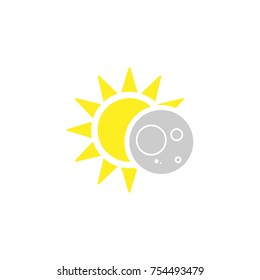 Eclipse solar icon in flat style, vector