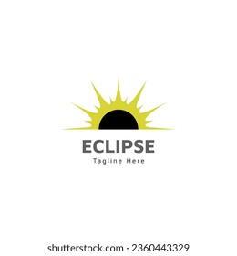 eclipse solar logo design isolated on the white background