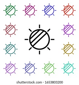 Eclipse solar sign multi color style icon. Simple thin line, outline vector of weather icons for ui and ux, website or mobile application