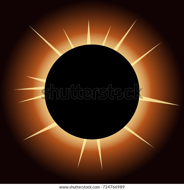 The eclipse of the sun, the moon\
closes the sun. Flat design, vector illustration,\
vector.
