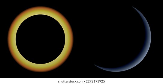 Eclipse of the sun and moon. Science education vector illustration