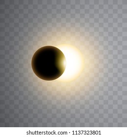 Eclipse of the Sun on transparent background in vector format