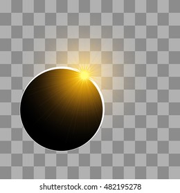 The eclipse of the sun. Eclipse star celestial body. The eclipse of the sun by means the moon