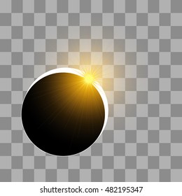 The eclipse of the sun. Eclipse star celestial body. The eclipse of the sun by means the moon