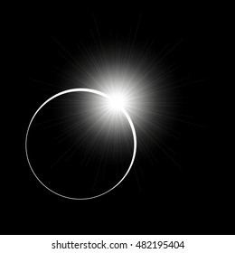 The eclipse of the sun. Eclipse star celestial body. The eclipse of the sun by means the moon