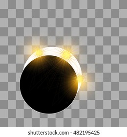 The eclipse of the sun. Eclipse star celestial body. The eclipse of the sun by means the moon