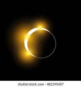 The eclipse of the sun. Eclipse star celestial body. The eclipse of the sun by means the moon