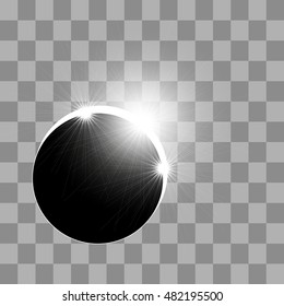 The eclipse of the sun. Eclipse star celestial body. The eclipse of the sun by means the moon