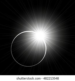 The eclipse of the sun. Eclipse star celestial body. The eclipse of the sun by means the moon