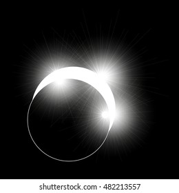 The eclipse of the sun. Eclipse star celestial body. The eclipse of the sun by means the moon