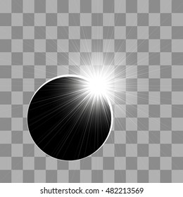 The eclipse of the sun. Eclipse star celestial body. The eclipse of the sun by means the moon