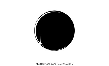 eclipse symbol, black isolated silhouette
