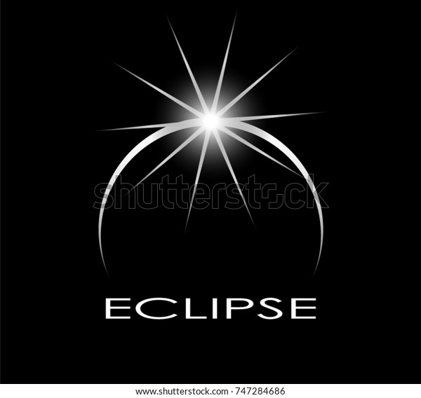Eclipse Symbol On Black Background Sun Stock Vector ...
