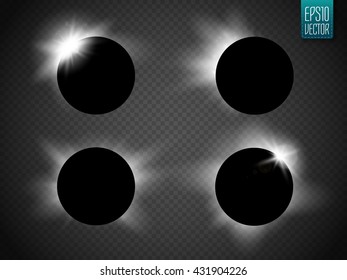 Eclipse vector illustration. Set