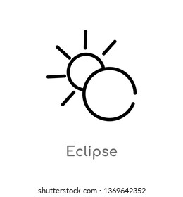 eclipse vector line icon. Simple element illustration. eclipse outline icon from weather concept. Can be used for web and mobile