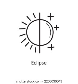 Eclipse Vector outline Icon Design illustration. Space Symbol on White background EPS 10 File