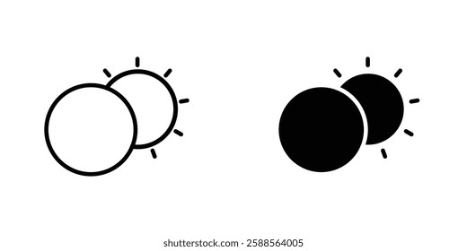 Eclipse vectors icons set in filled and strokes on white background