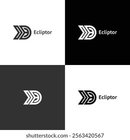 Ecliptor Minimalist Arrow-Inspired D Logo with Modern and Sleek Design

