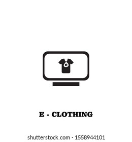 E-clothing icon. Online clothes ordering symbol. Logo design element