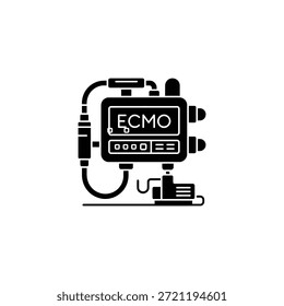 El icono de la máquina Ecmo es un sistema de Asistencia de vida para pacientes de cuidados intensivos