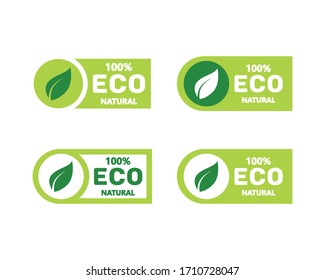 Eco 100 Natural Stamp Illustration. premium quality, locally grown, healthy food natural products, farm fresh sticker. Vector menu organic label, food product packaging bio emblem