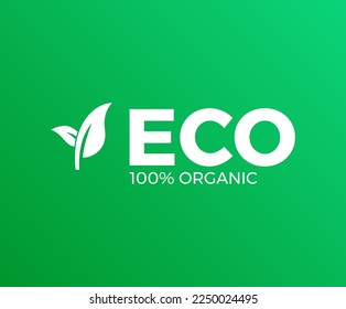 Eco 100% Organic Vector Label