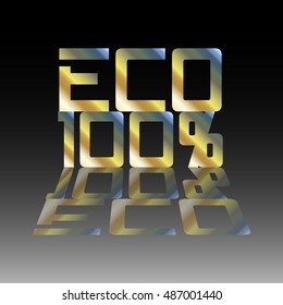 Eco 100 % tag with a mirror shadow