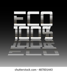 Eco 100 % tag with a mirror shadow