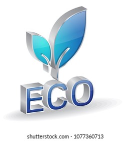 Eco 3d Glossy Vector Icon Design