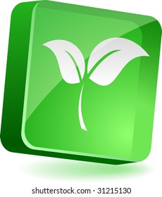 Eco 3d icon. Vector illustration.