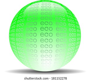 Eco - Abstract ecological word sphere isolated on a white background for presentations, print and web use.