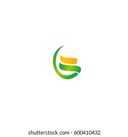 eco abstract green leaf logo