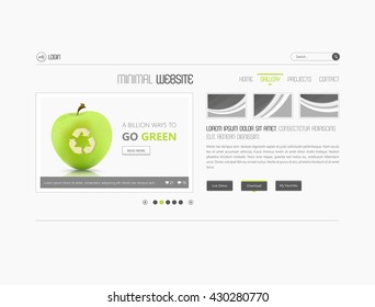 Eco Abstract minimalistic website template or interface. Vector graphics.