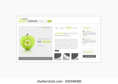 Eco Abstract minimalistic website template or interface. 