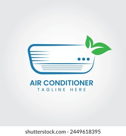 Eco Air Conditioner Logo Design Template For Fresh. Air Conditioning And Snowflake With Twist, Logo Template. Construction, Repair, And Installation Of Air Conditioners, Vector Design, Illustration.