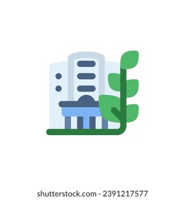 icono del vector de apartamento ecológico. icono inmobiliario estilo plano. uso perfecto para logotipo, presentación, sitio web y más. estilo de color de diseño de iconos simple