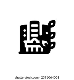 eco apartment vector icon. real estate icon solid style. perfect use for logo, presentation, website, and more. simple modern icon design glyph style