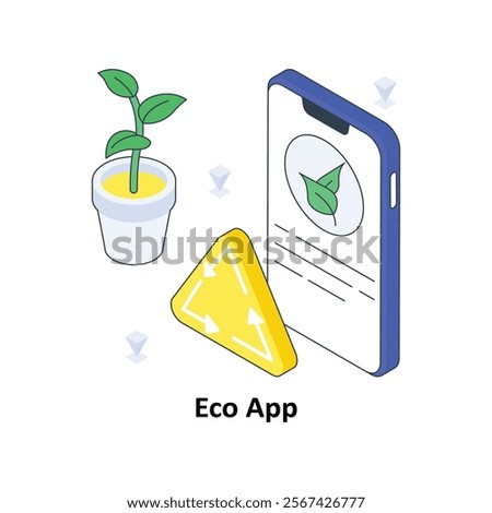 Eco App isometric Colored illustration. EPS File stock illustration